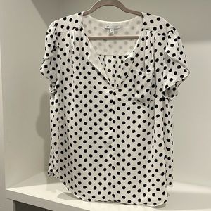 Split Neck Dot Blouse